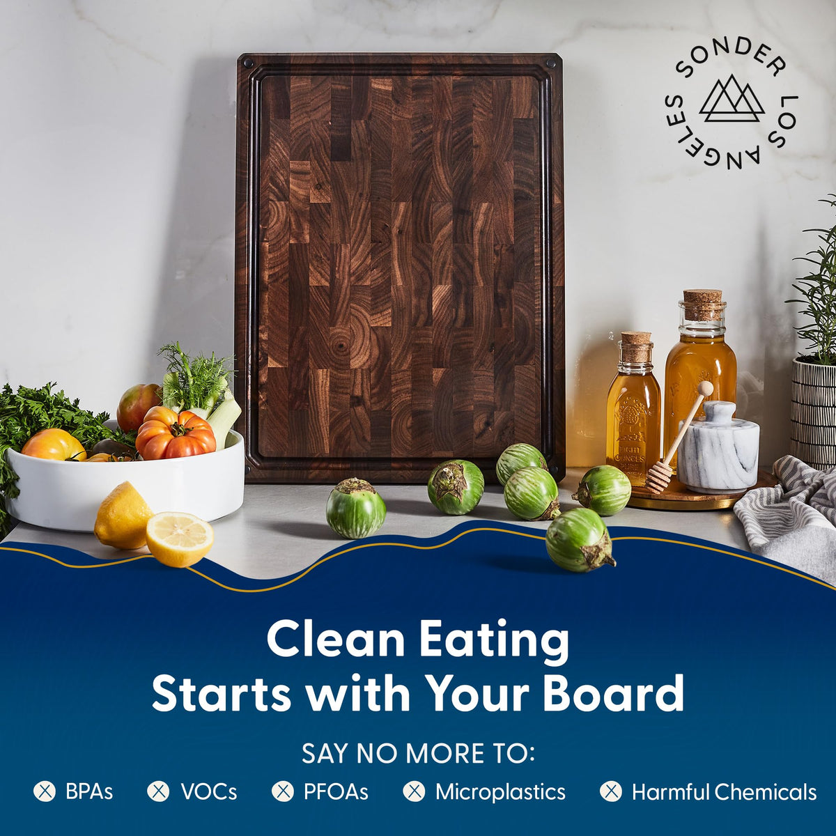 Walnut Cutting Board With End-Grain Construction