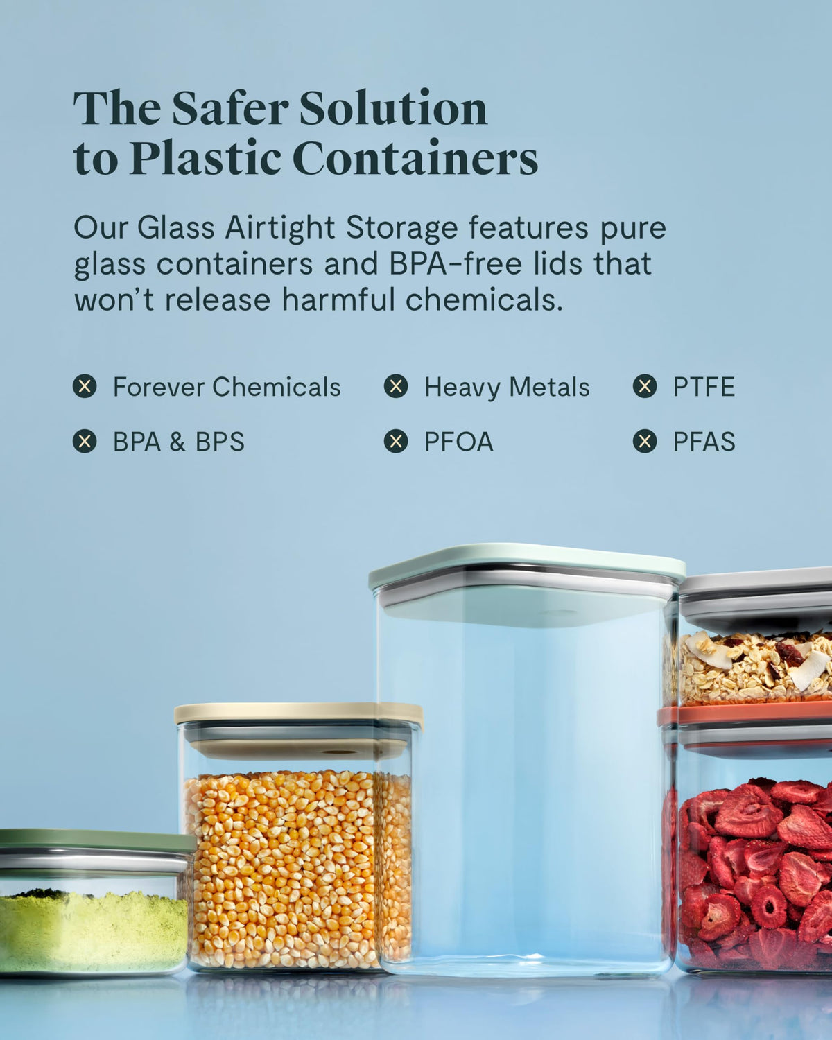 Glass Food Storage Set With Airtight Lids