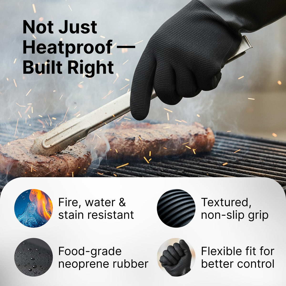 Heat-Resistant BBQ Gloves With Non-Slip Grip