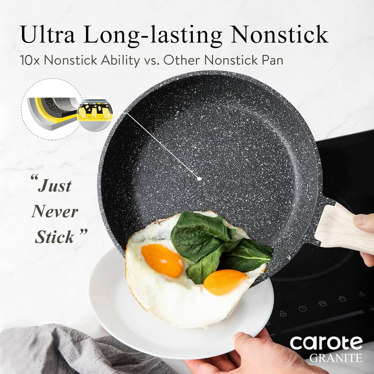 Granite Nonstick Frying Pan With Stay-Cool Handle