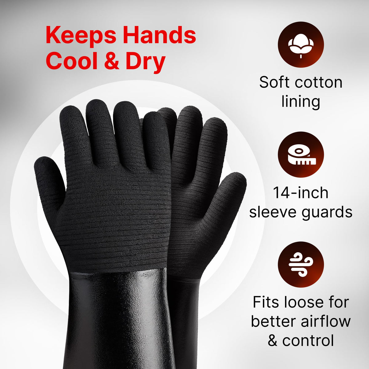 Heat-Resistant BBQ Gloves With Non-Slip Grip