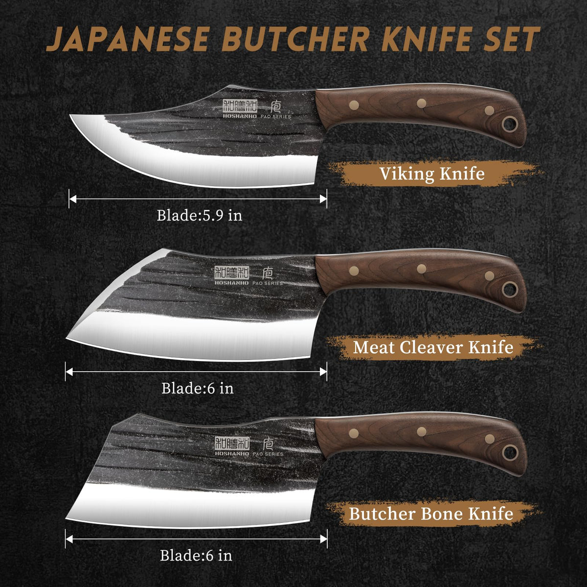 Butcher Knife Set With Precision Steel Blades