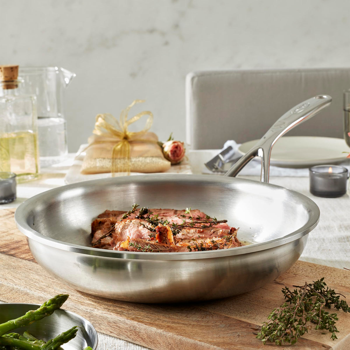 Proline Stainless Steel Fry Pan for Even Heating