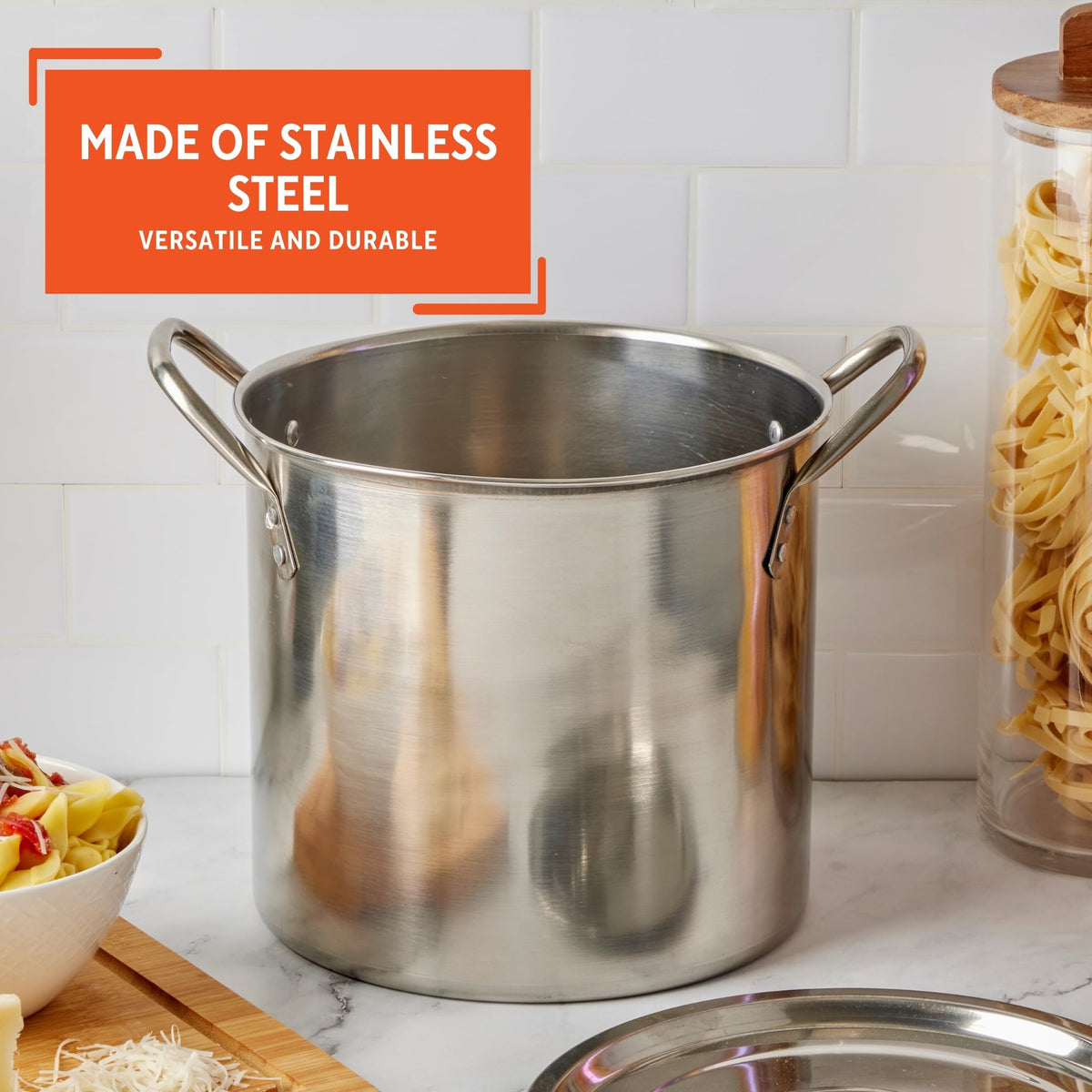 Stainless Steel Stock Pot With Secure-Fit Lid