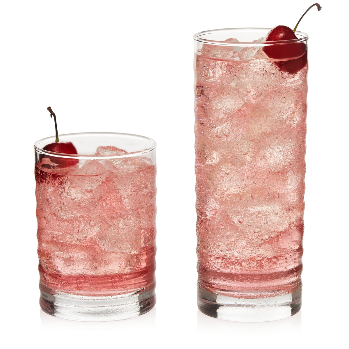 Glass Tumbler Set With Classic Cocktail Design