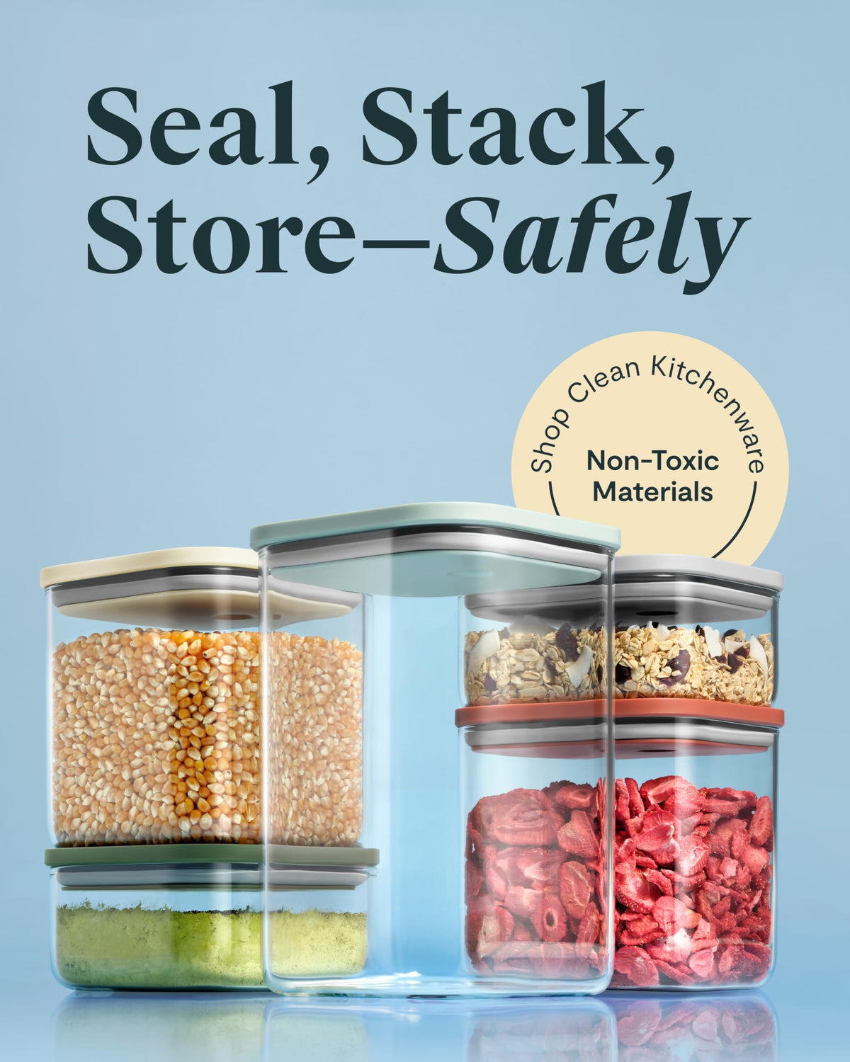 Glass Food Storage Set With Airtight Lids