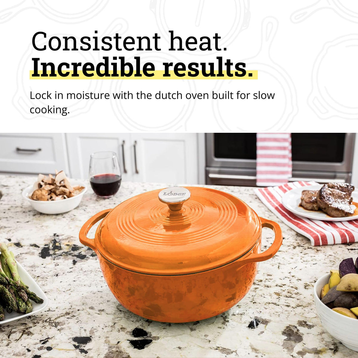 Enamel Cast Iron Dutch Oven With Moisture-Seal Lid