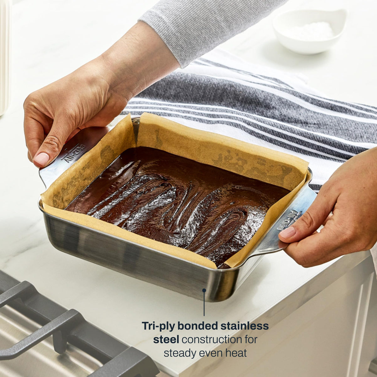 Tri-Ply Stainless Steel Baking Sheet for Even Heat