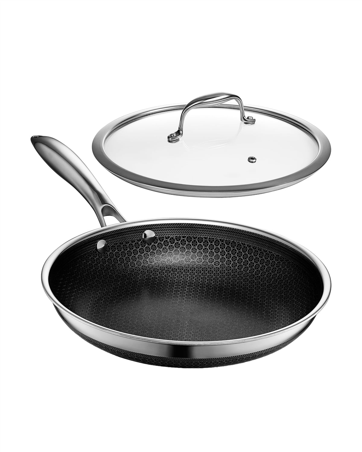 Frying Pan Set With Hybrid Stainless Steel