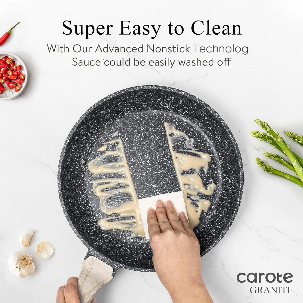 Granite Nonstick Frying Pan With Stay-Cool Handle