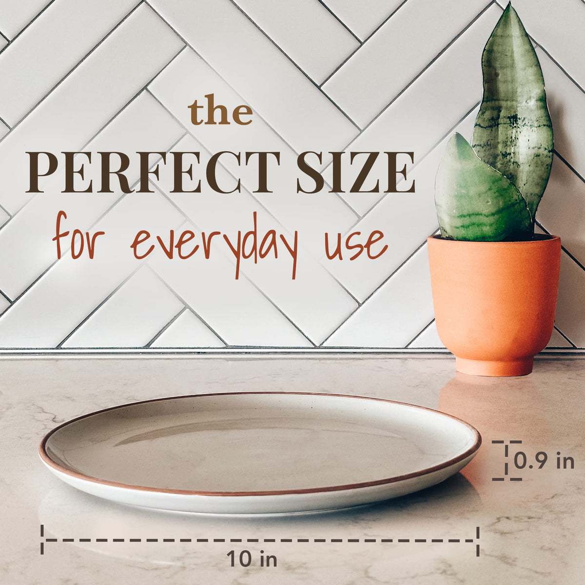 Ceramic Dinner Plate Set With Modern Rustic Glaze