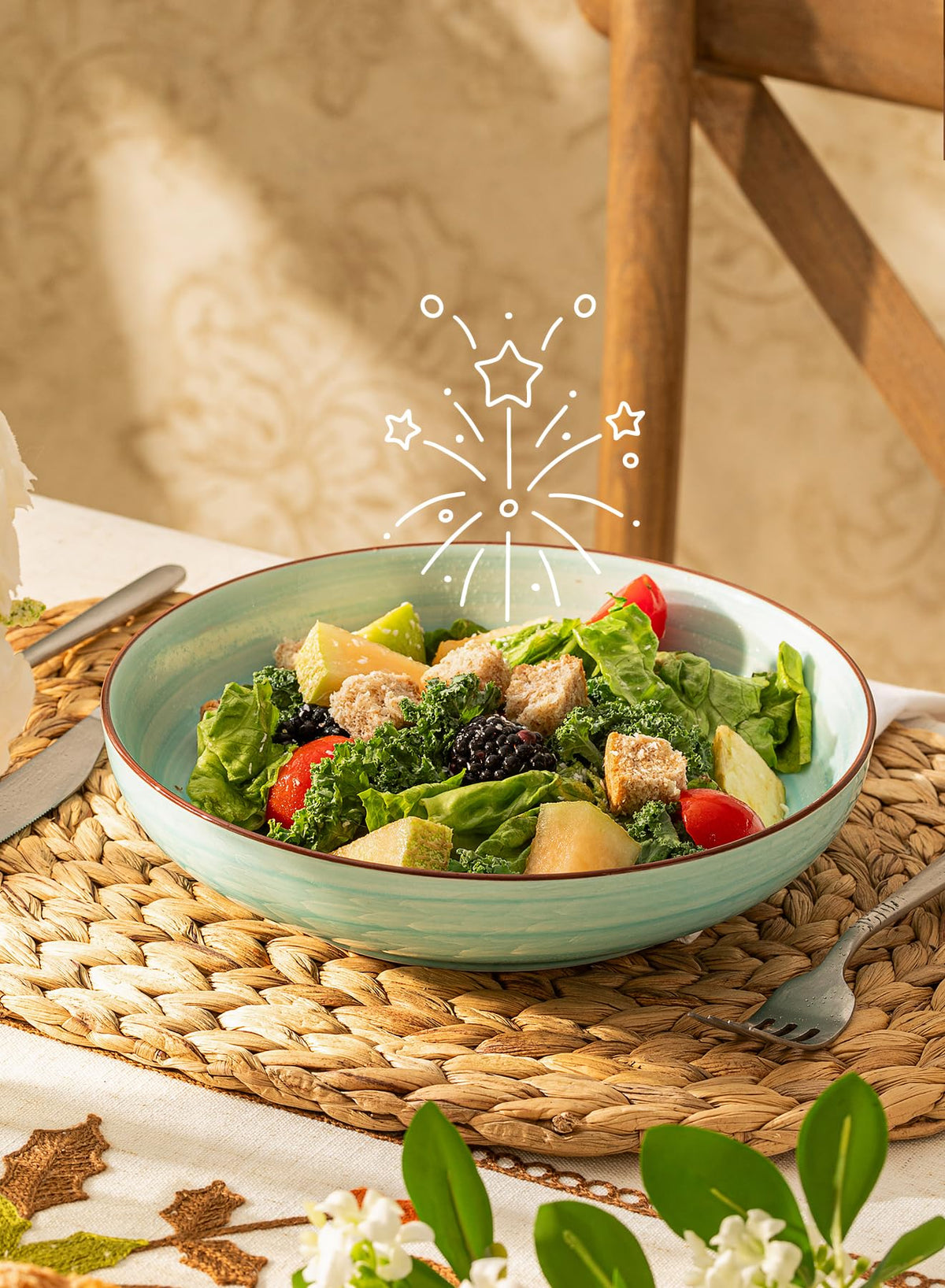 Porcelain Pasta Bowl Set With Smooth Curved Profile