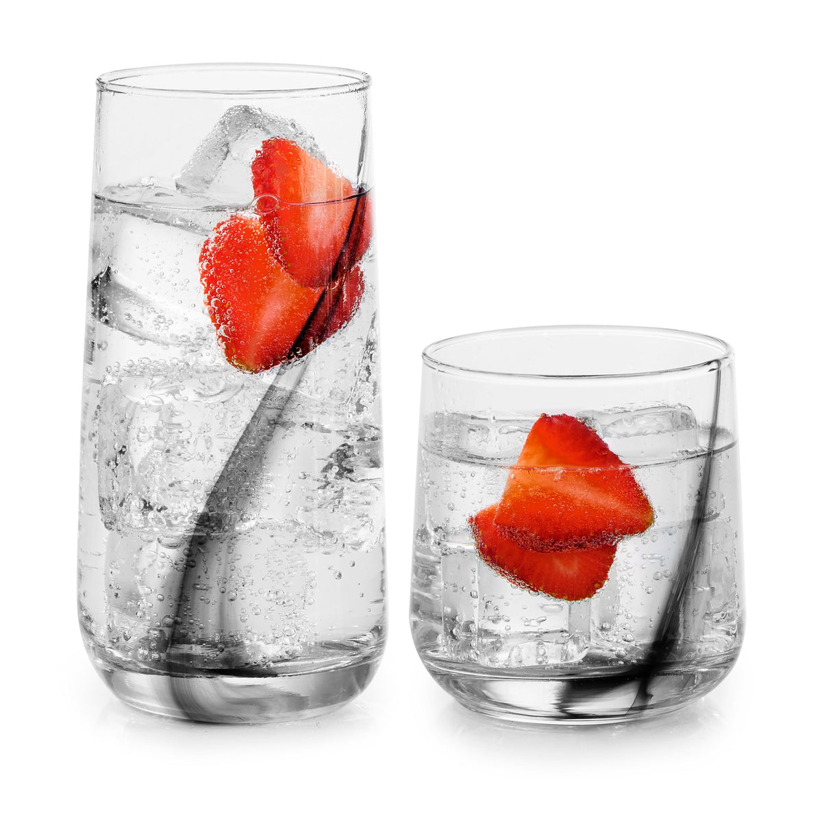 Glass Tumbler Set With Classic Cocktail Design