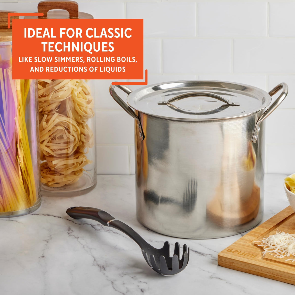 Stainless Steel Stock Pot With Secure-Fit Lid