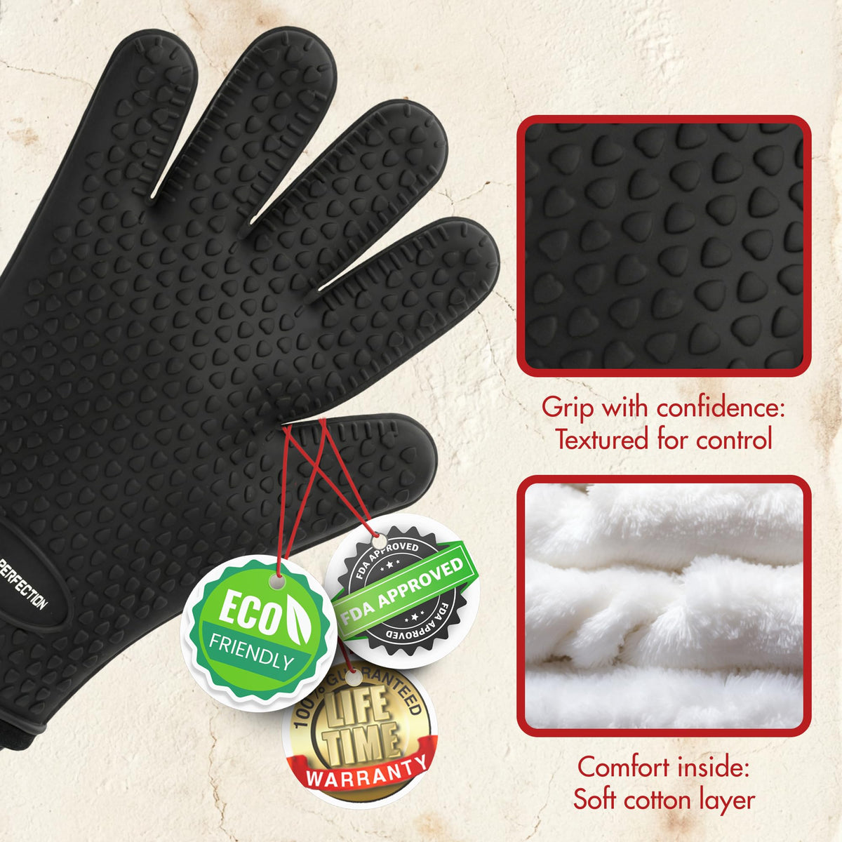 Pizza Oven Gloves With Heat-Resistant Protection