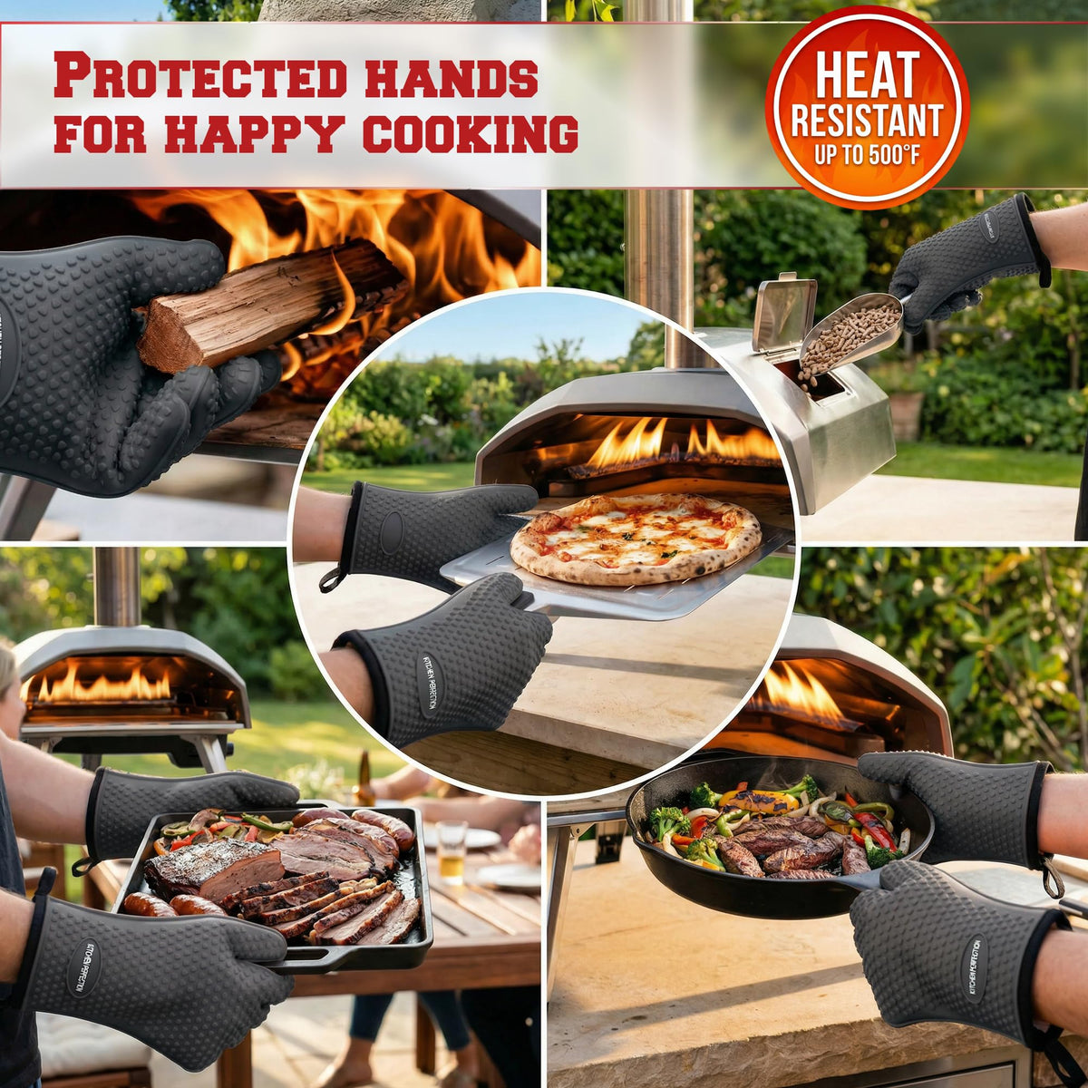 Pizza Oven Gloves With Heat-Resistant Protection