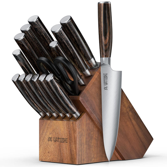 Professional Knife Block Set With High-Carbon Blades