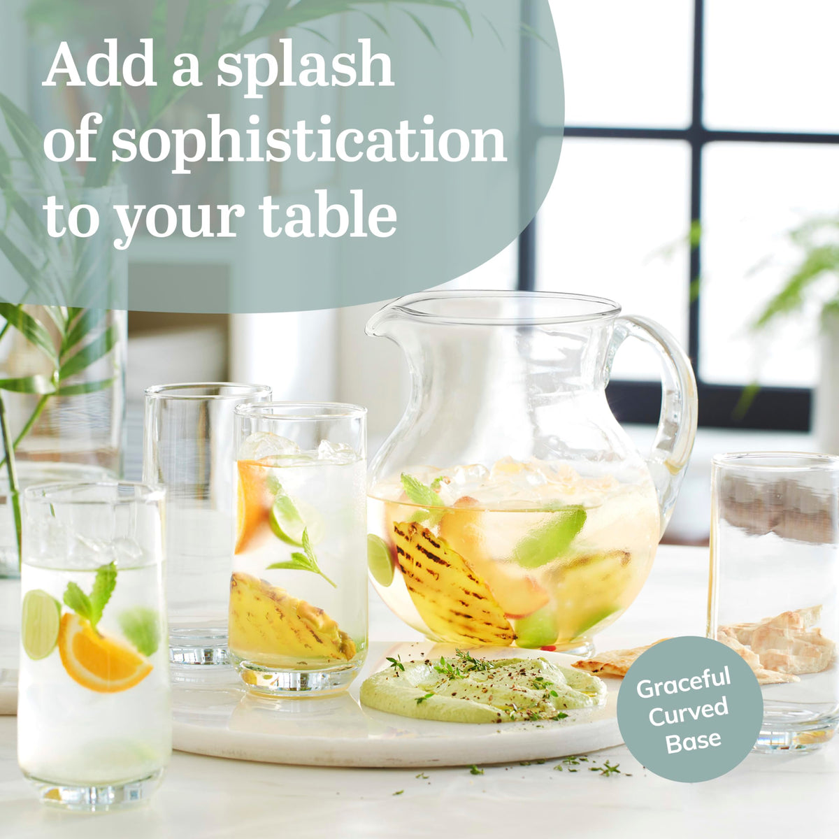 Glass Tumbler Set With Classic Cocktail Design