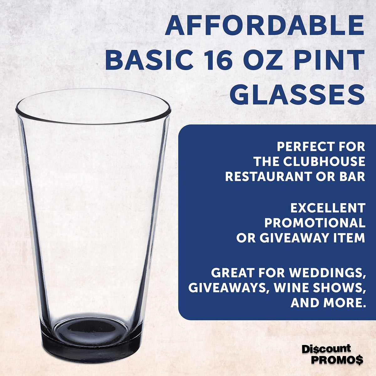 Pint Glass Set With Heavy-Duty Thick Base
