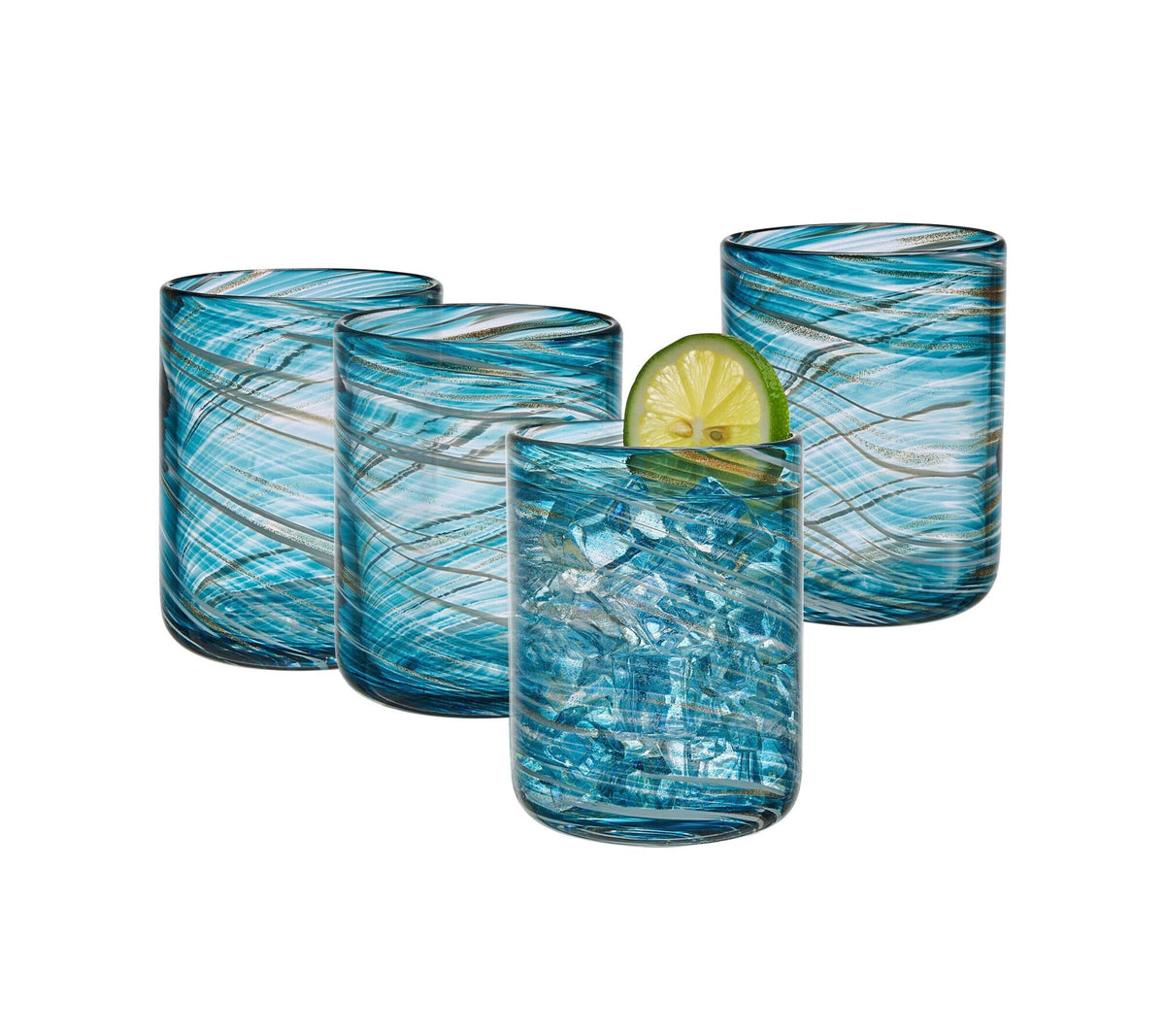 Color Swirl Dinnerware Set With Artisan Glaze