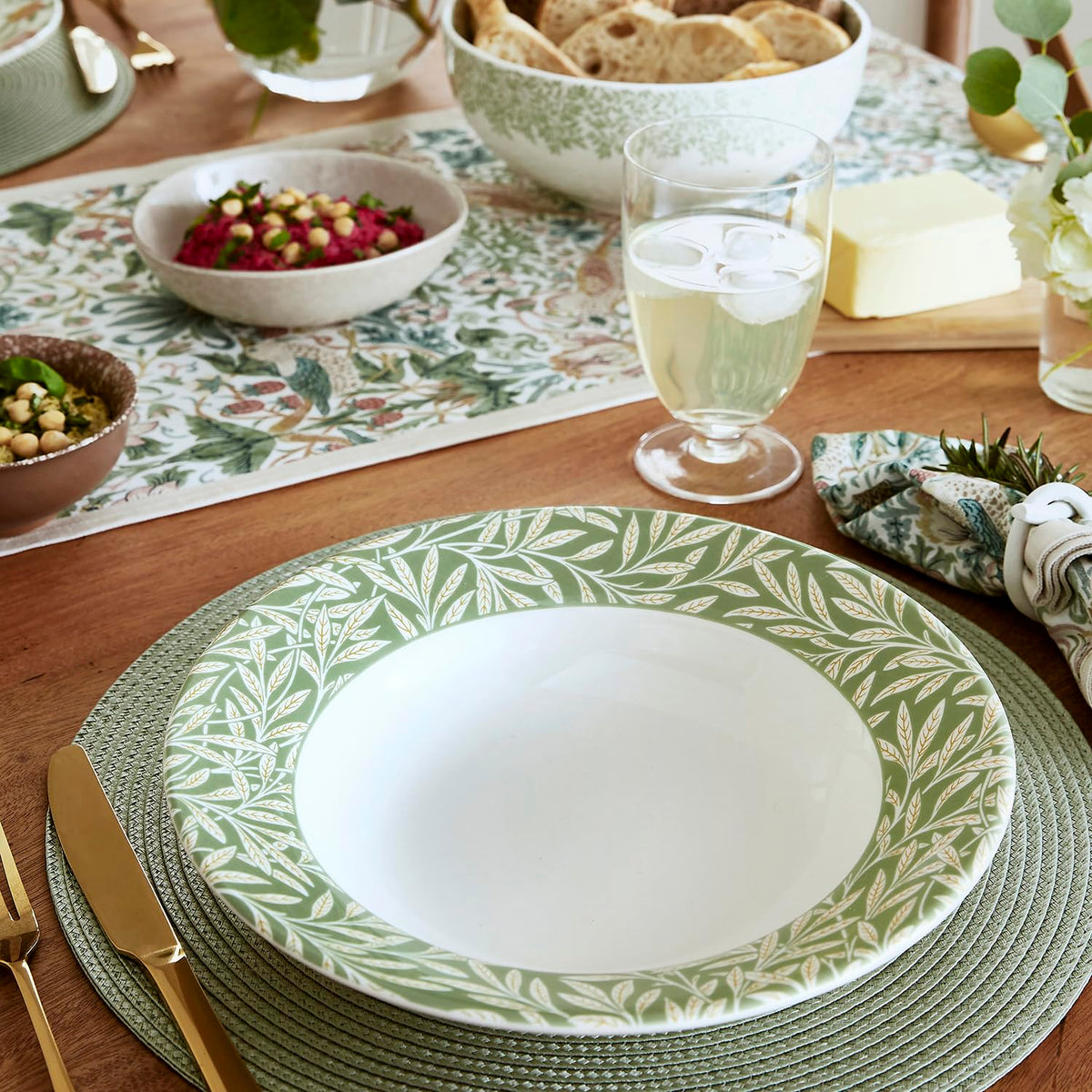 Bistro Pasta Bowl Set With Botanical Print