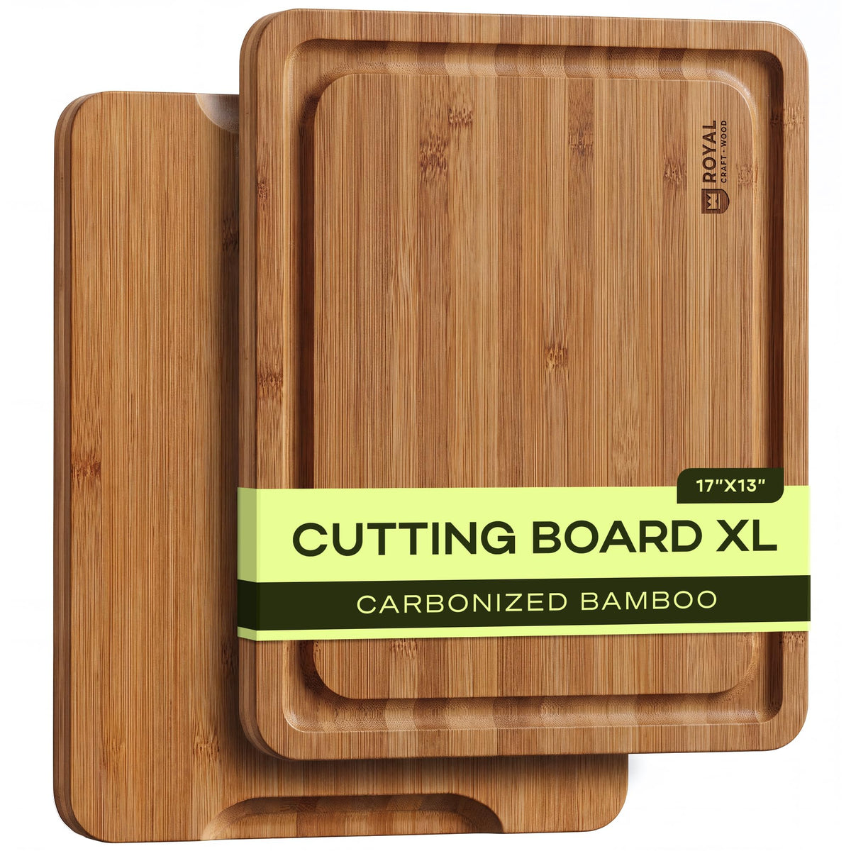 Bamboo Cutting Board Set With Deep Juice Grooves