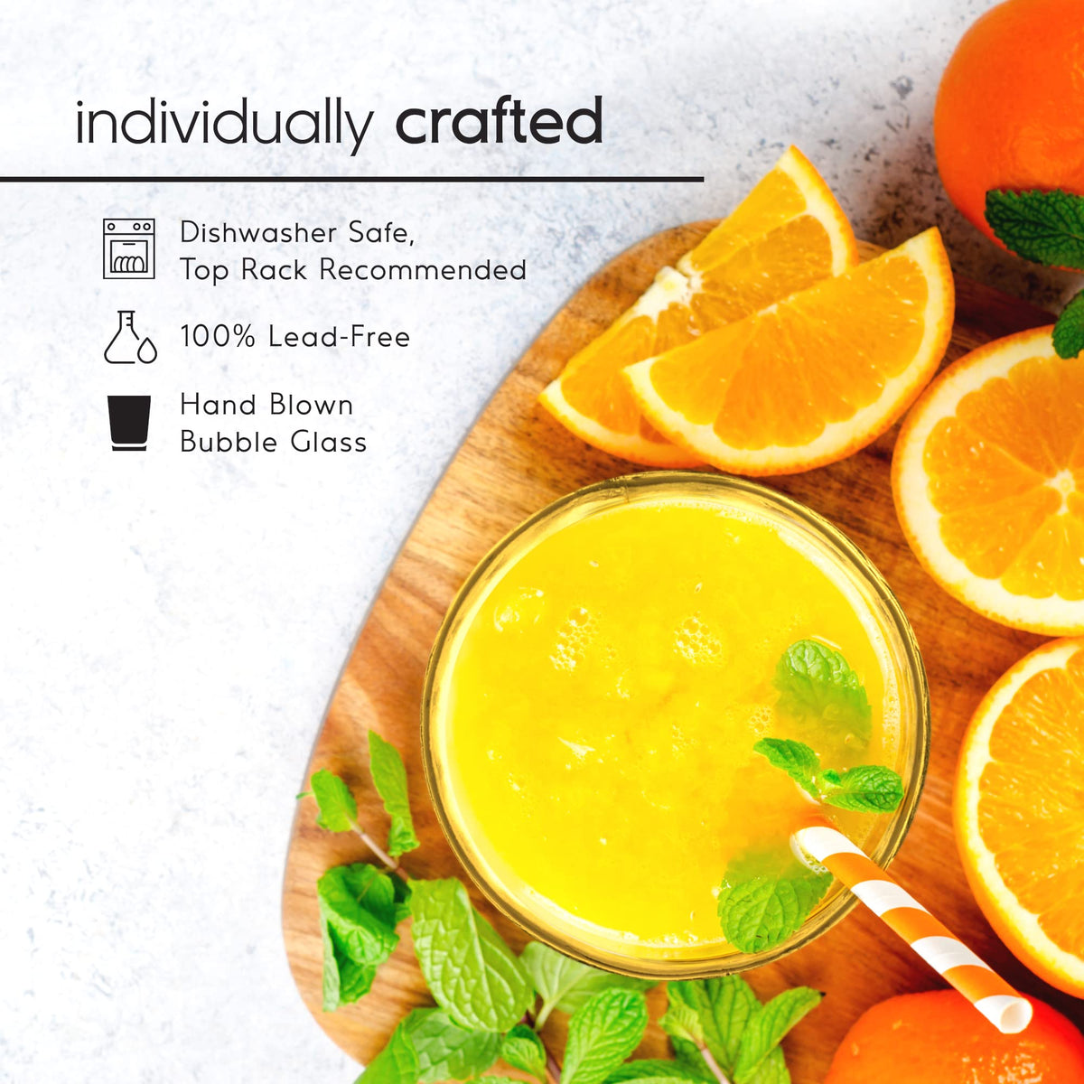 Hand-Blown Glassware Set With Artisan Finish