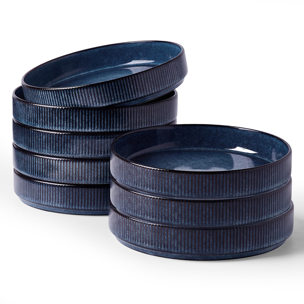 Wide Pasta Bowl Set With Star-Inspired Finish