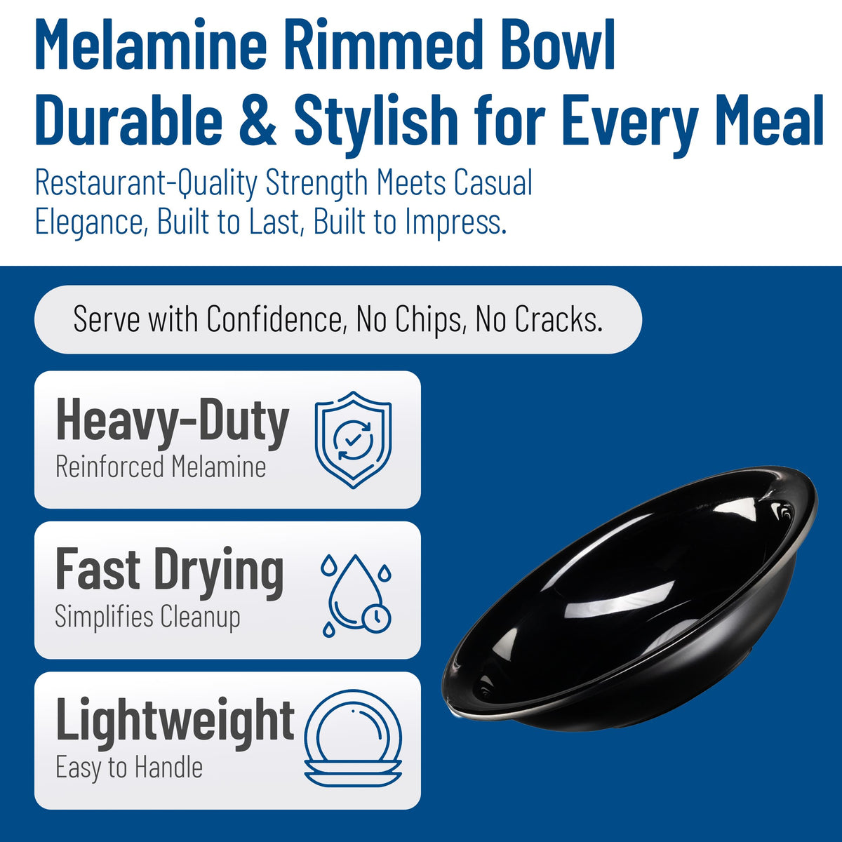 Rimmed Melamine Bowl Set With Classic Profile