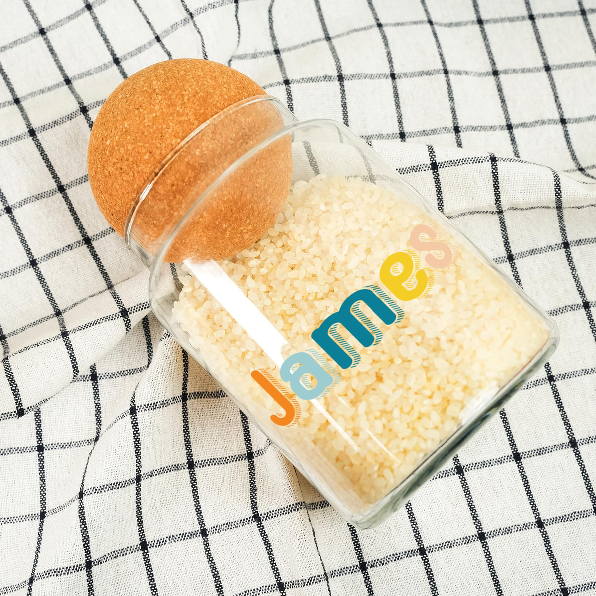 Personalized Glass Cookie Jar With Wooden Lid