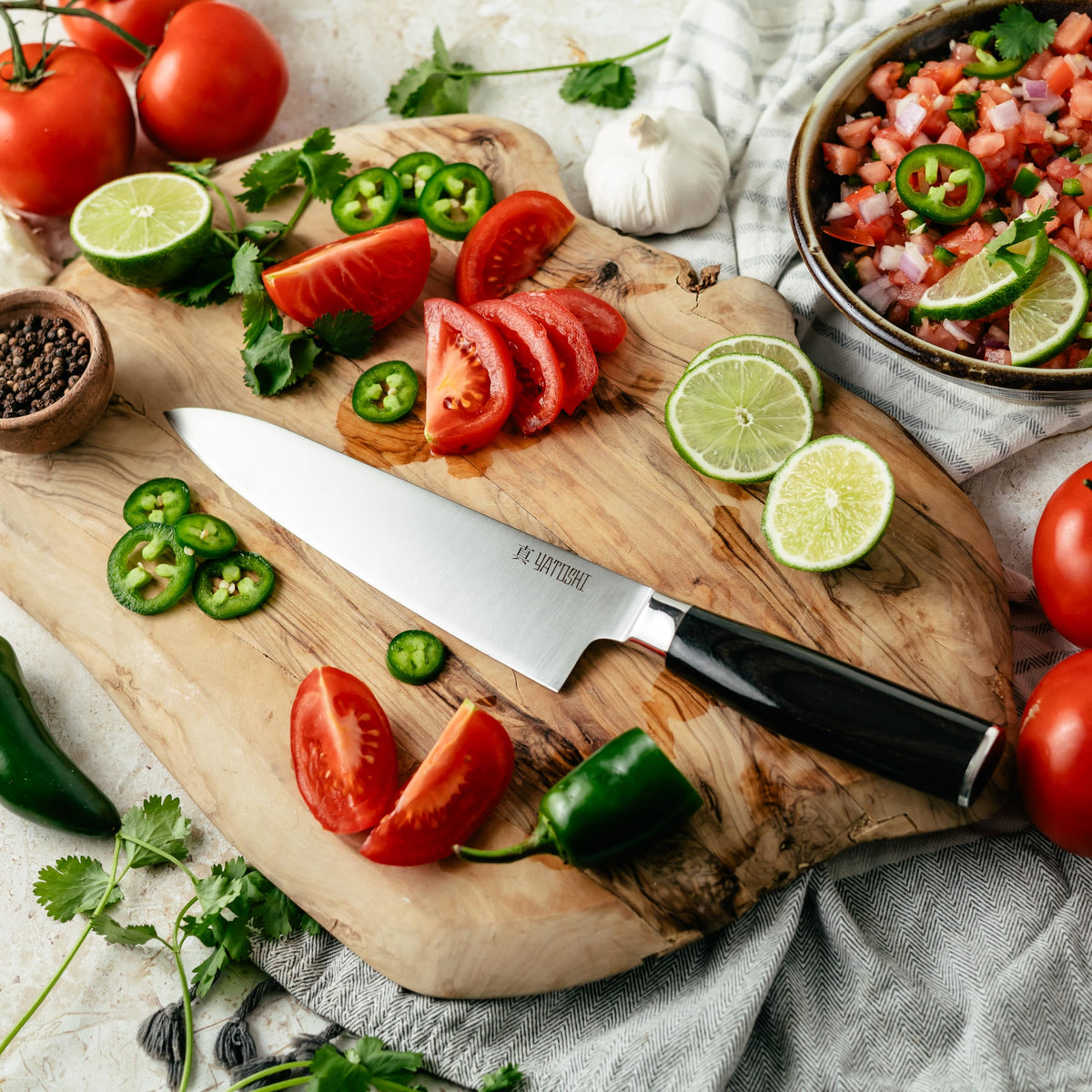 Professional Knife Block Set With High-Carbon Blades