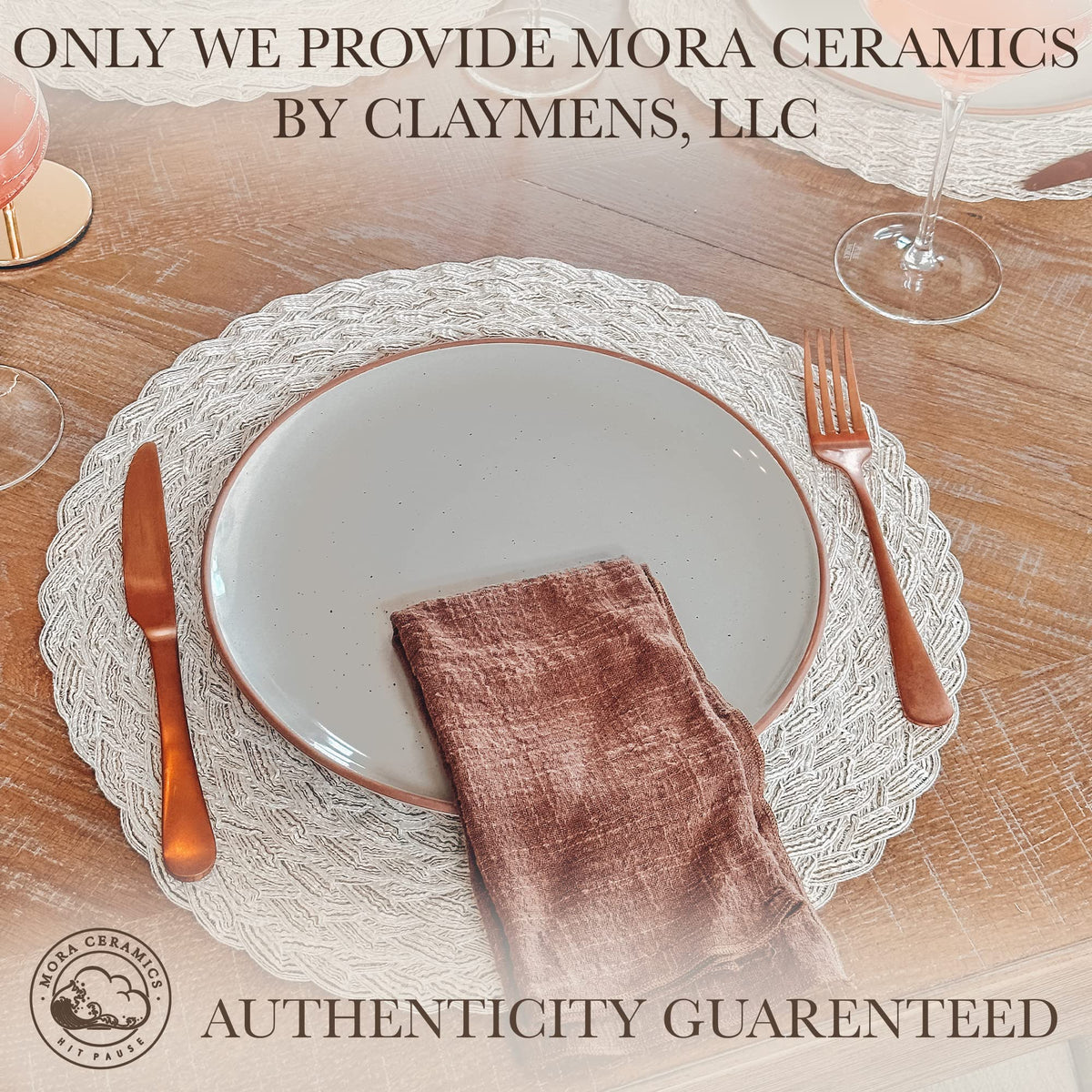 Ceramic Dinner Plate Set With Modern Rustic Glaze