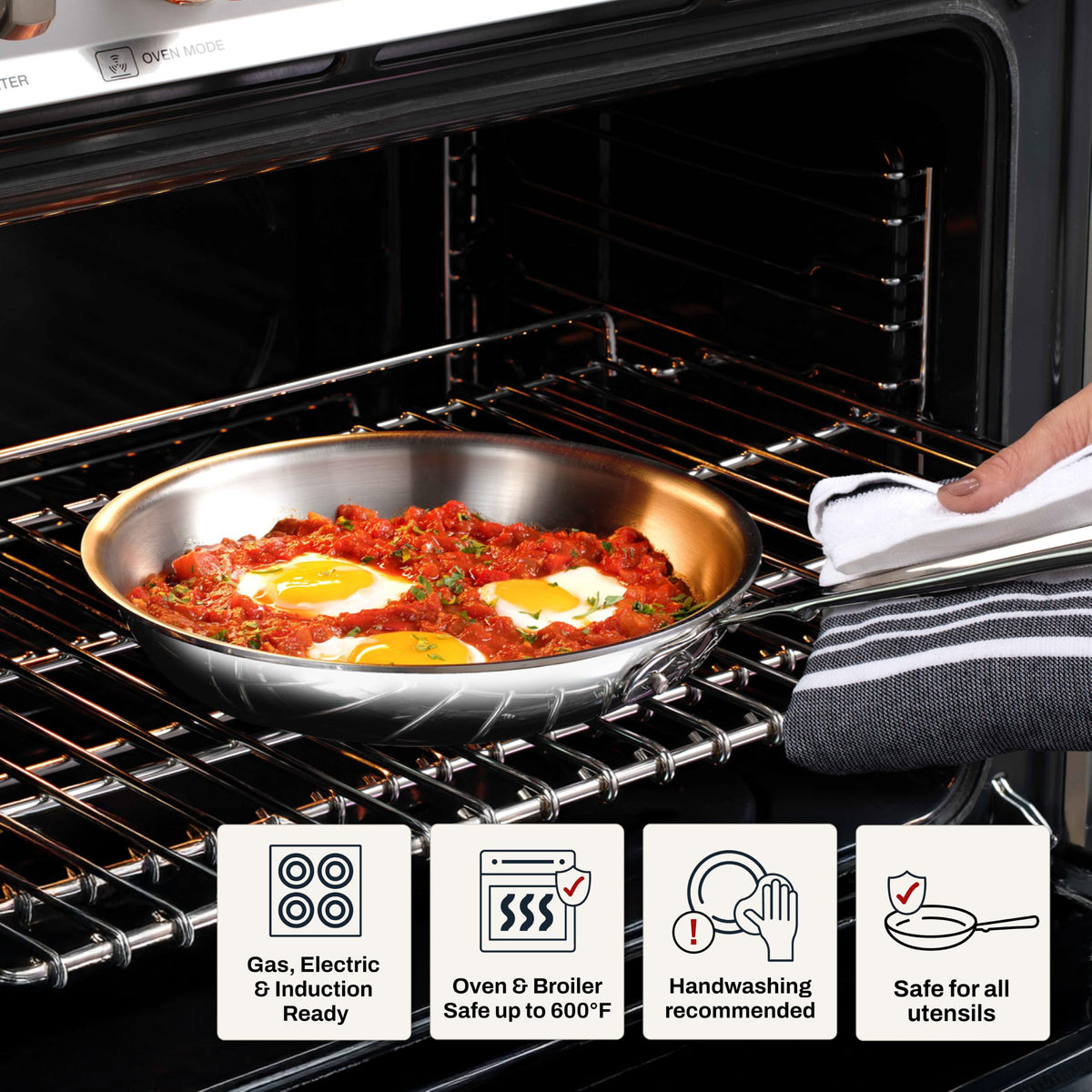 Stainless Steel Nonstick Braiser Pan With Lid
