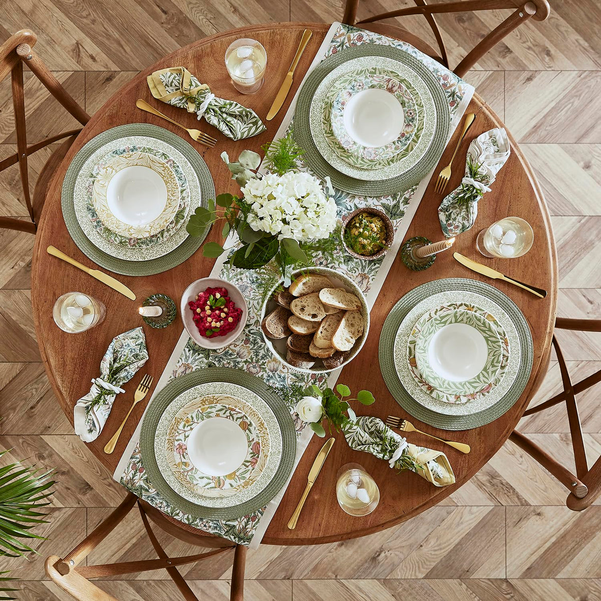 Bistro Pasta Bowl Set With Botanical Print